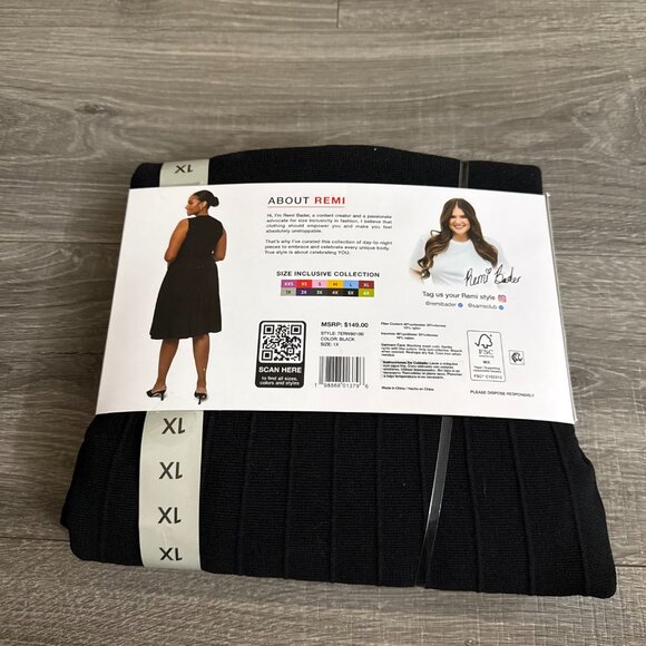 NWT Edited by Remi Bader Women's Pleated Dress Black Size 1X - Picture 2 of 3